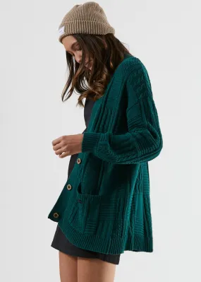 Afends Womens Frankie - Hemp Cardigan - Bottle