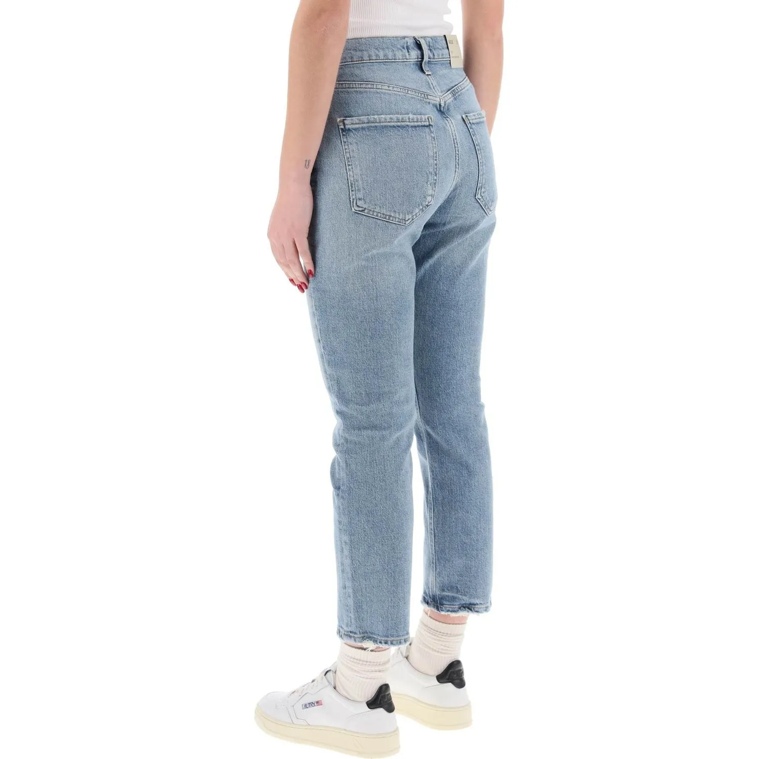 Agolde high-waisted straight cropped jeans in the