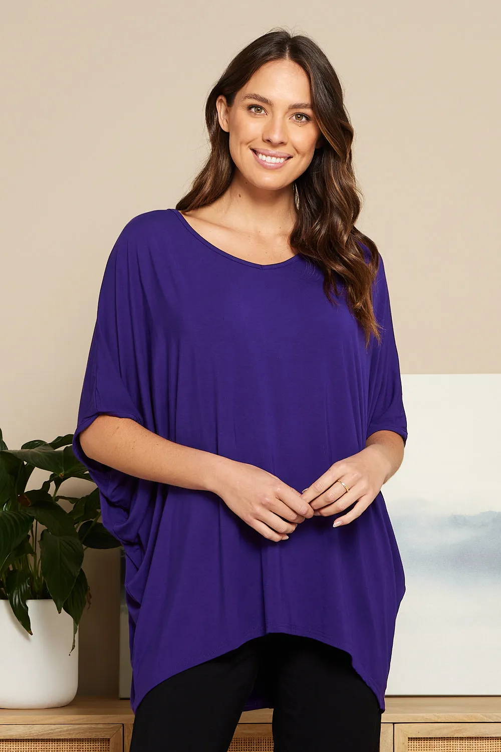 Alana Bamboo Top - Eggplant