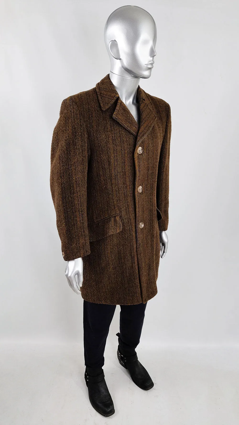 Alexandre of London Vintage Mens Wool & Cashmere Coat, 1970s