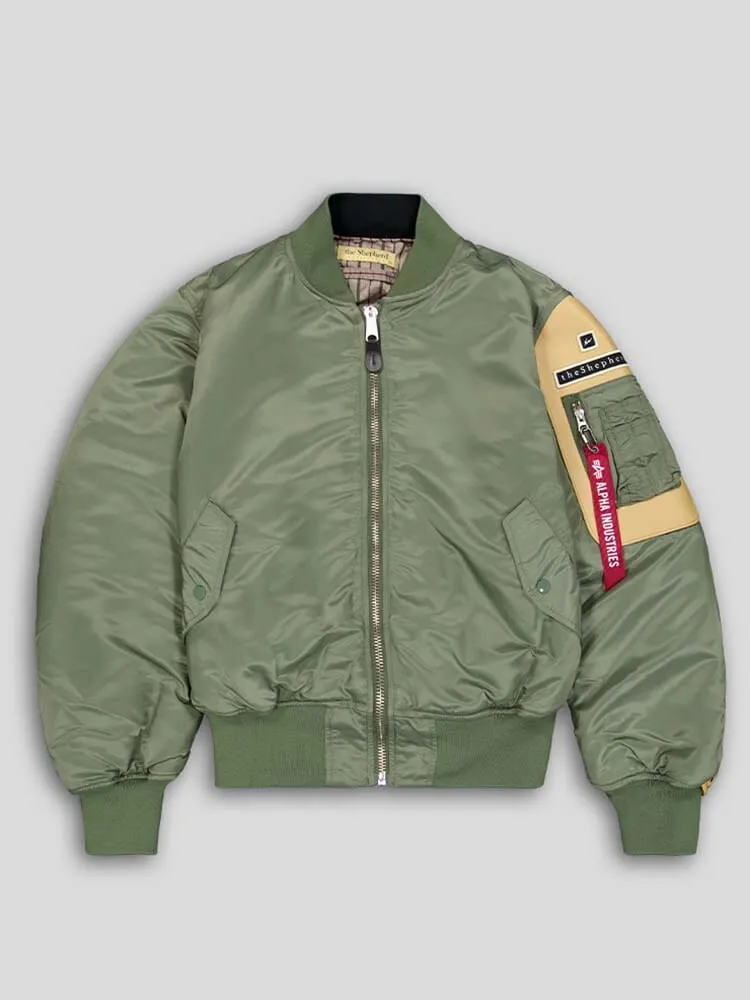 ALPHA X UNDERCOVER THE SHEPHERD MA-1 BOMBER JACKET