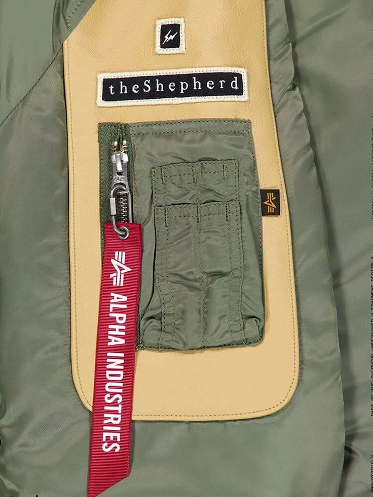 ALPHA X UNDERCOVER THE SHEPHERD MA-1 BOMBER JACKET