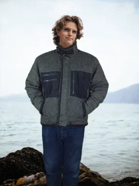 ASHORE MENS MELANGE WIND/RAIN PROOF SWEATER MIDWEIGHT JACKET