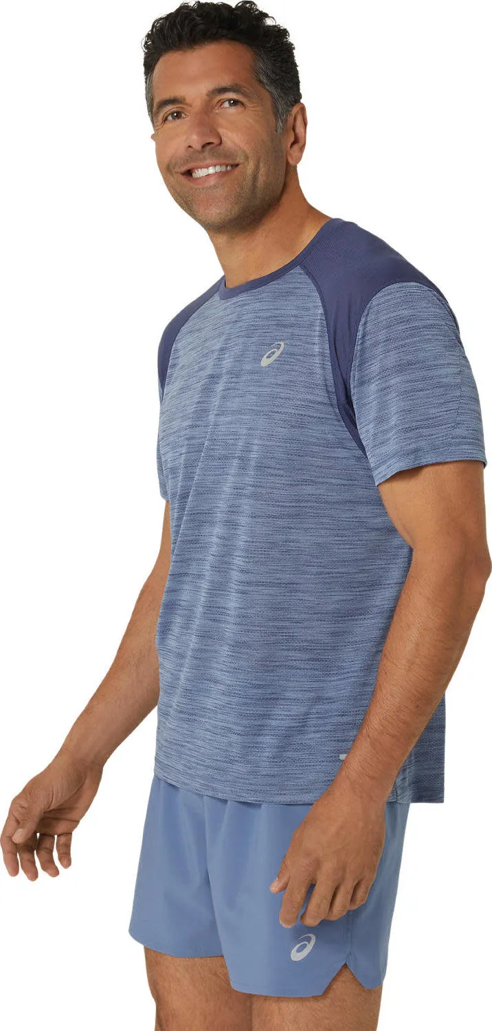 Asics Men&#x27;s Road Short Sleeve Top Denim Blue/Thunder Blue | Buy Asics Men&#x27;s Road Short Sleeve Top Denim Blue/Thunder Blue here | Outnorth