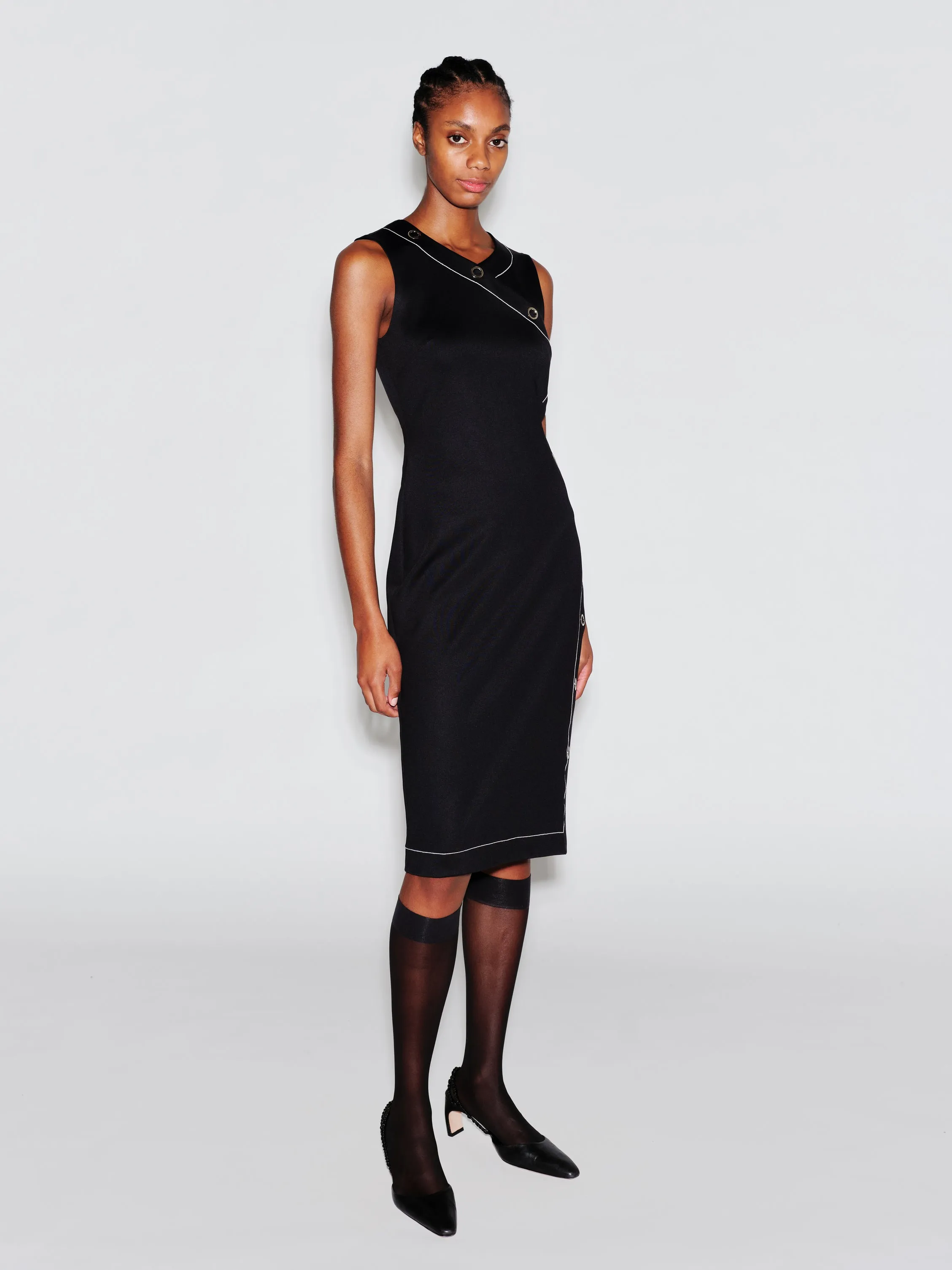 ASYMMETRIC SNAP DRESS