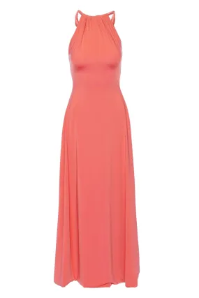 Atlaua Tropical Pink Knotted Maxi Dress