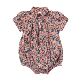 Baby Girls Petal Collar Bodysuit- Mauveglow Vine Floral