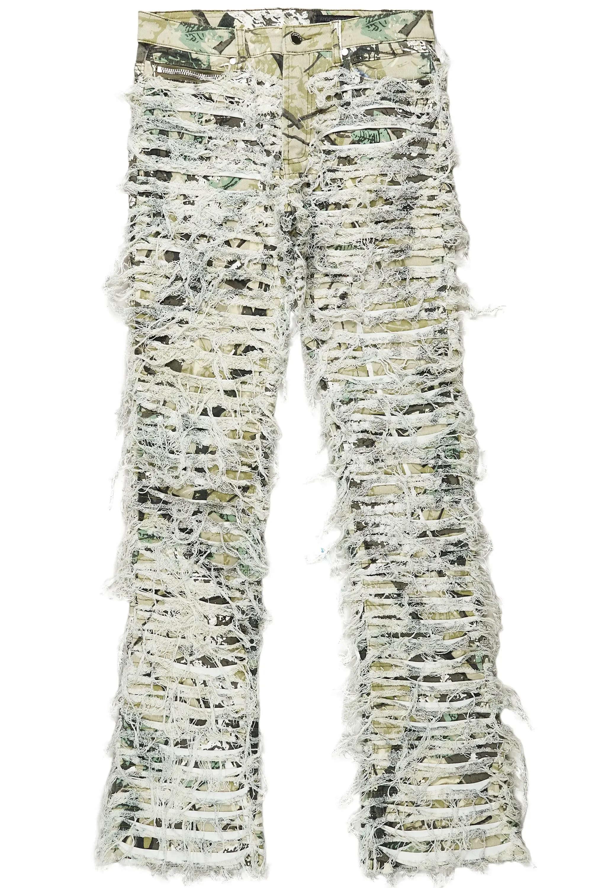 Baelor Tree Camo Stacked Flare Jean