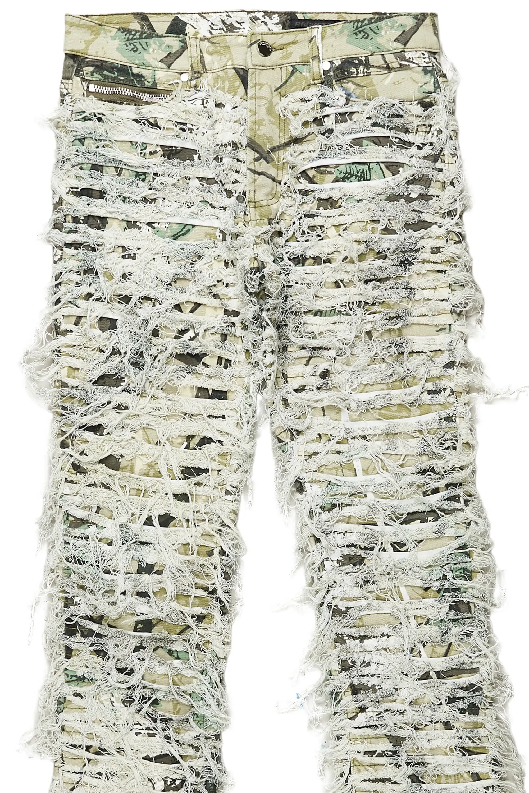 Baelor Tree Camo Stacked Flare Jean