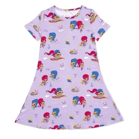 Bellabu Bear Shimmer and Shine Bamboo Girls' Short Sleeve Dress