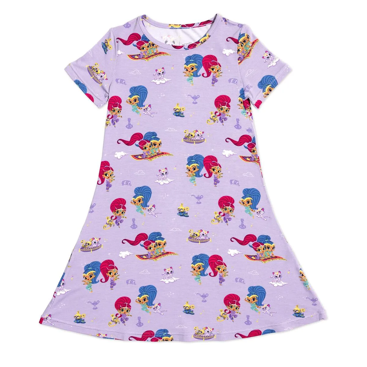 Bellabu Bear Shimmer and Shine Bamboo Girls' Short Sleeve Dress