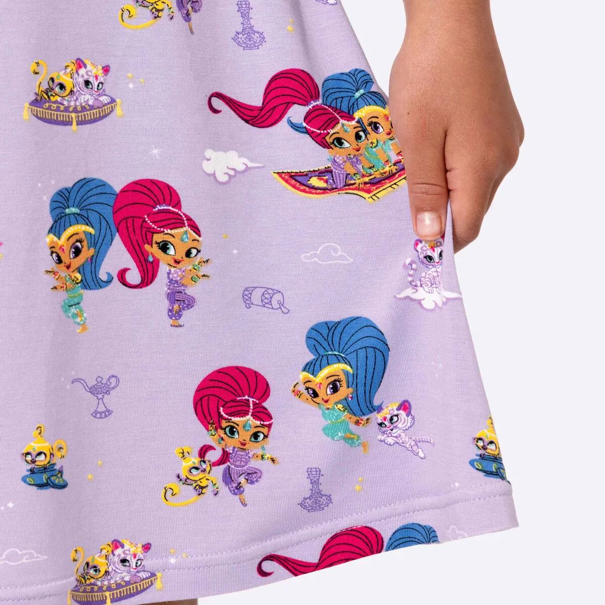 Bellabu Bear Shimmer and Shine Bamboo Girls' Short Sleeve Dress