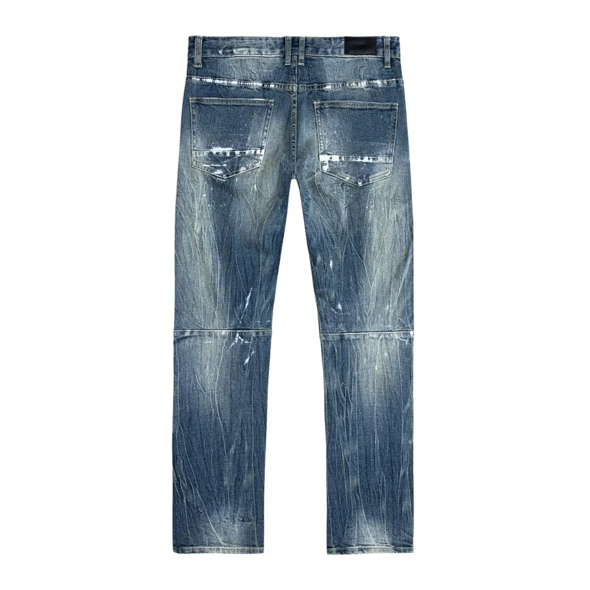 Big and Tall Patch Washed Jeans - Alley Blue