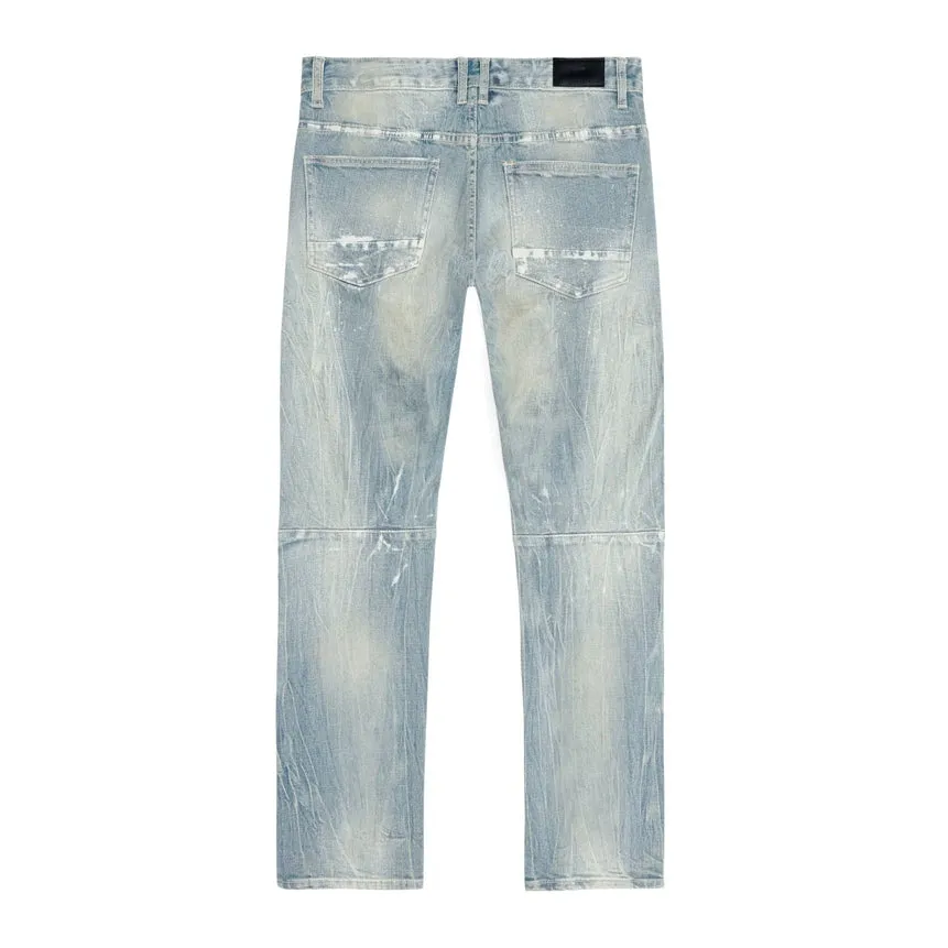 Big and Tall Patch Washed Jeans- Mojave Blue