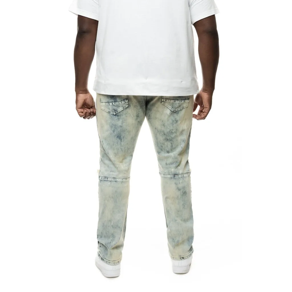 Big and Tall Patch Washed Jeans- Mojave Blue