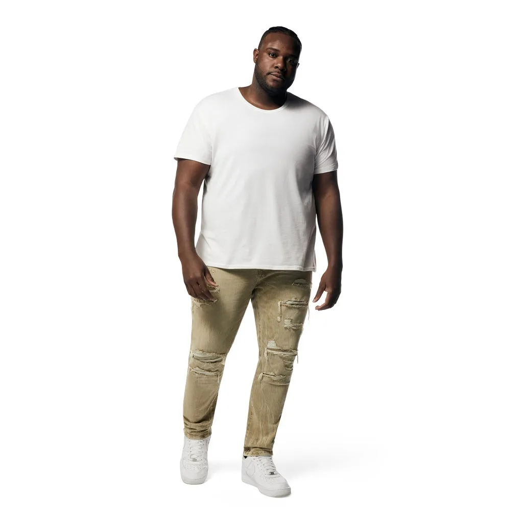 Big and Tall - Rip & Repaired Color Jeans - Light Oak