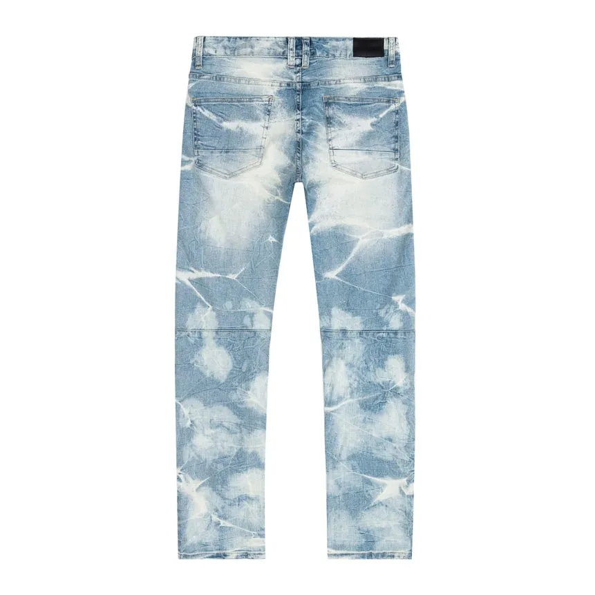 Big and Tall - Rip & Repaired Lightning Washed Denim Jeans - Bergen Blue