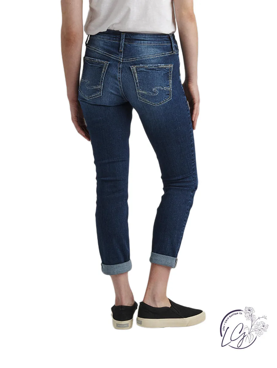 Boyfriend Mid Rise Slim Leg Jeans