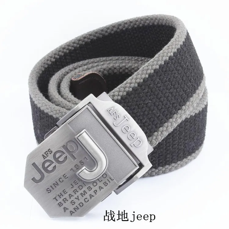 Buckle Casual Weaving Belt Battlefield Canvas Belt Trendy Thickening plus Thick Pants Belt