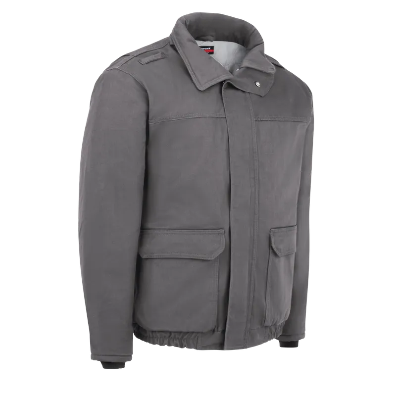 Bulwark, Men's Heavyweight FR Insulated Bomber Jacket, JLR8, FR 7oz, Cat3, Gray