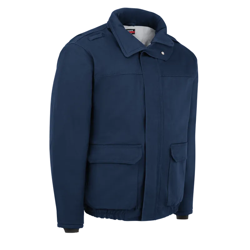 Bulwark, Men's Heavyweight FR Insulated Bomber Jacket, JLR8, FR 7oz, Cat3, Navy