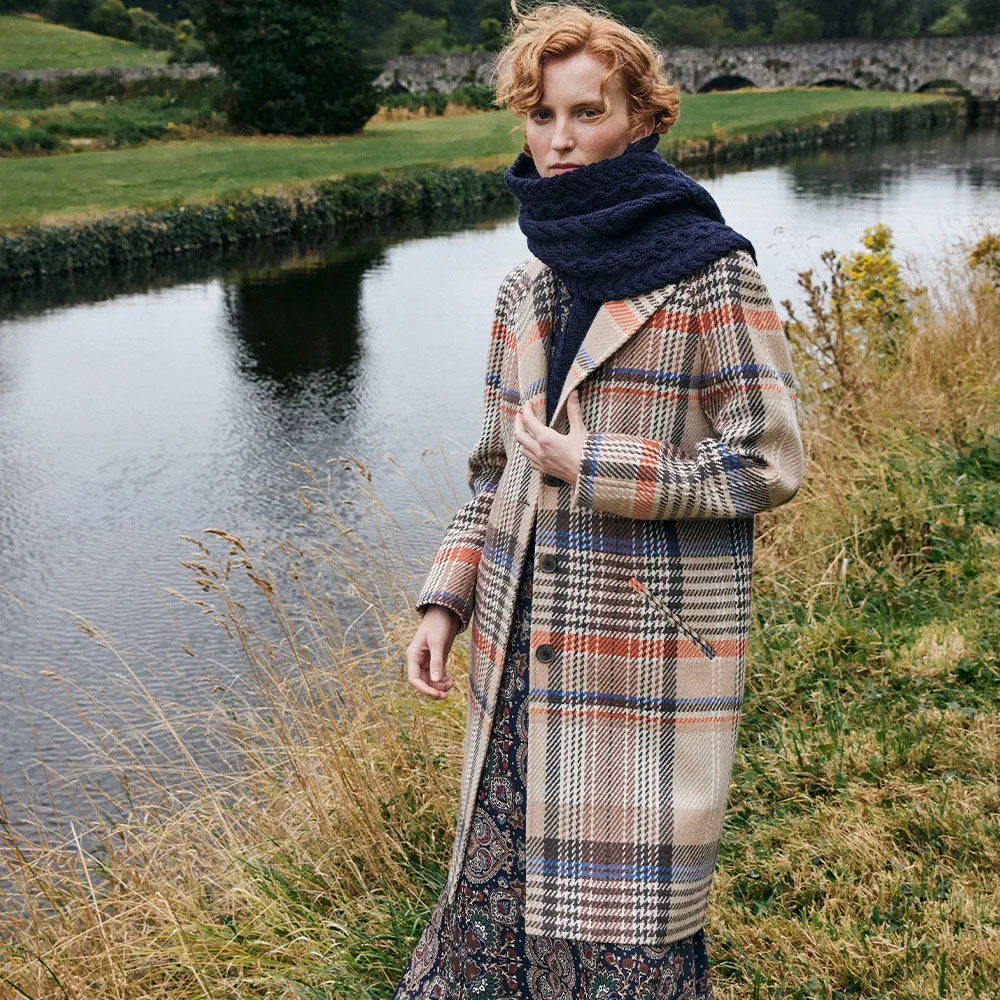 Camel Check Saoirse Cashmere Blend Coat