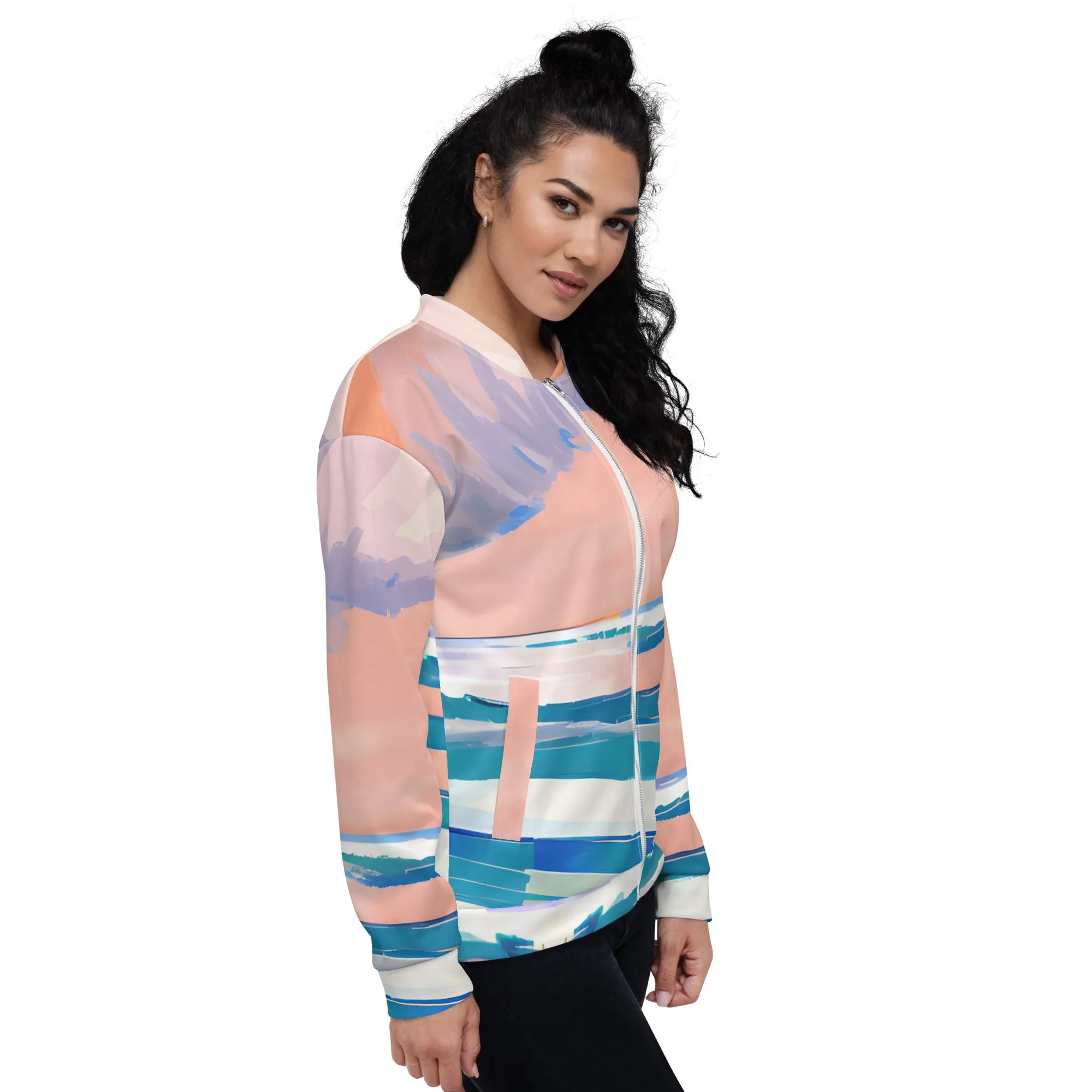 Captivating Colors Bomber Jacket | Nature-Inspired Pattern, Versatile and Stylish Comfort