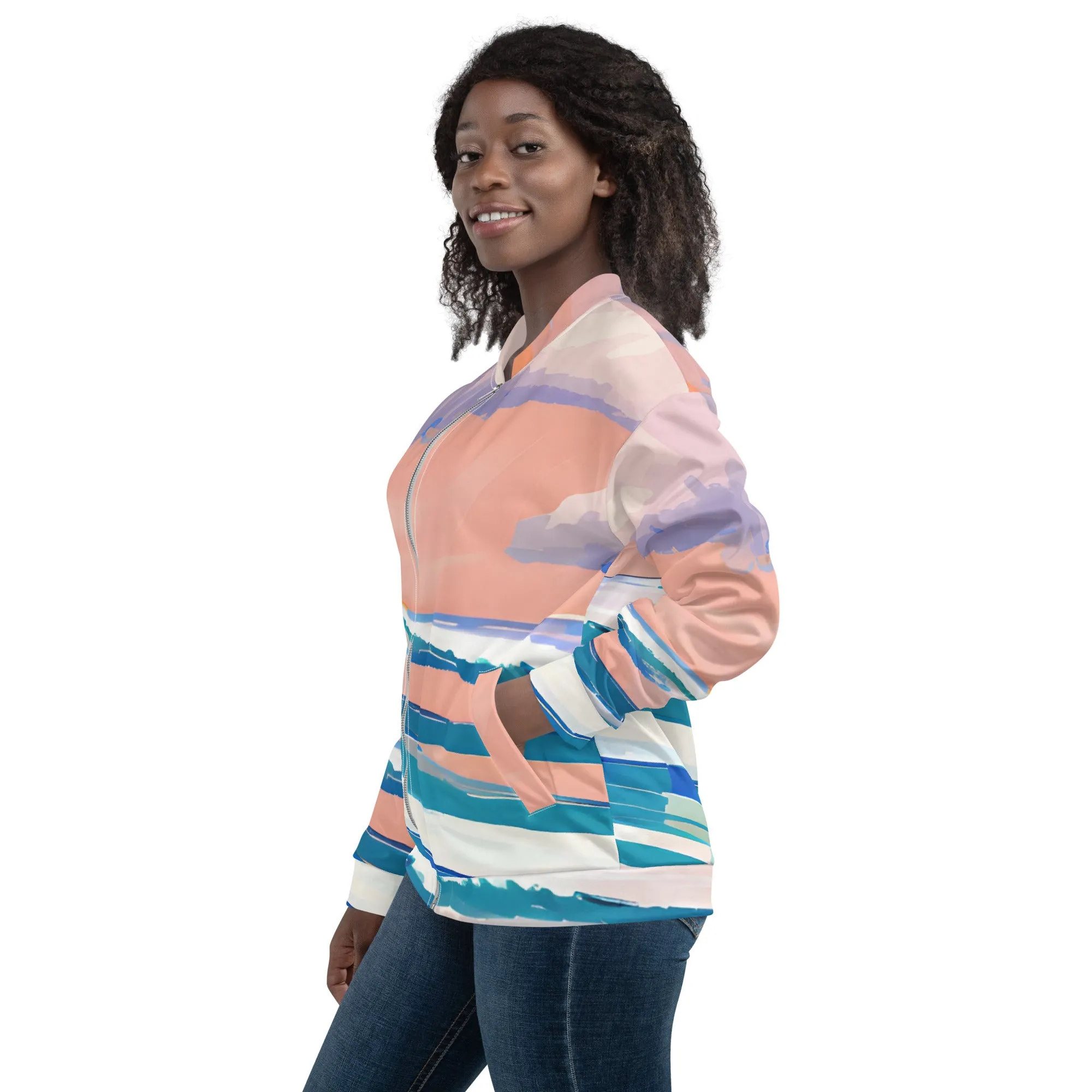 Captivating Colors Bomber Jacket | Nature-Inspired Pattern, Versatile and Stylish Comfort