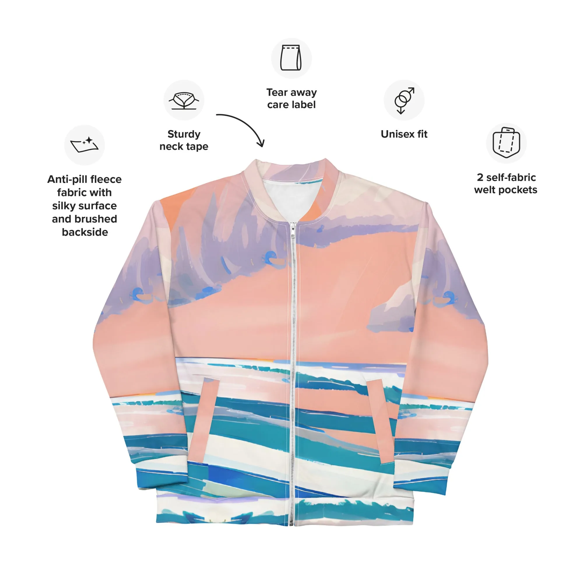 Captivating Colors Bomber Jacket | Nature-Inspired Pattern, Versatile and Stylish Comfort