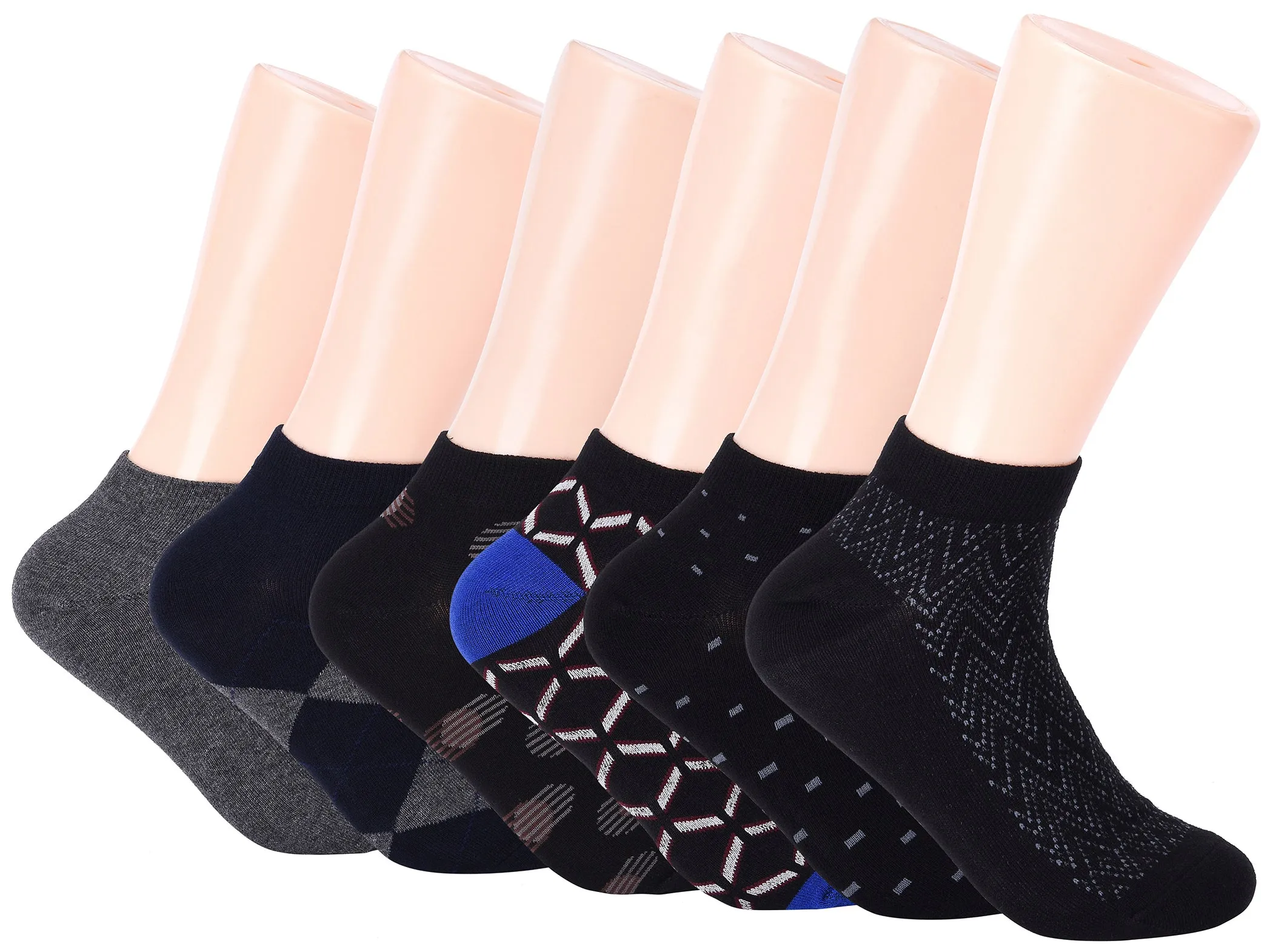 Casual Colored Dress Ankle Socks 6 Pack