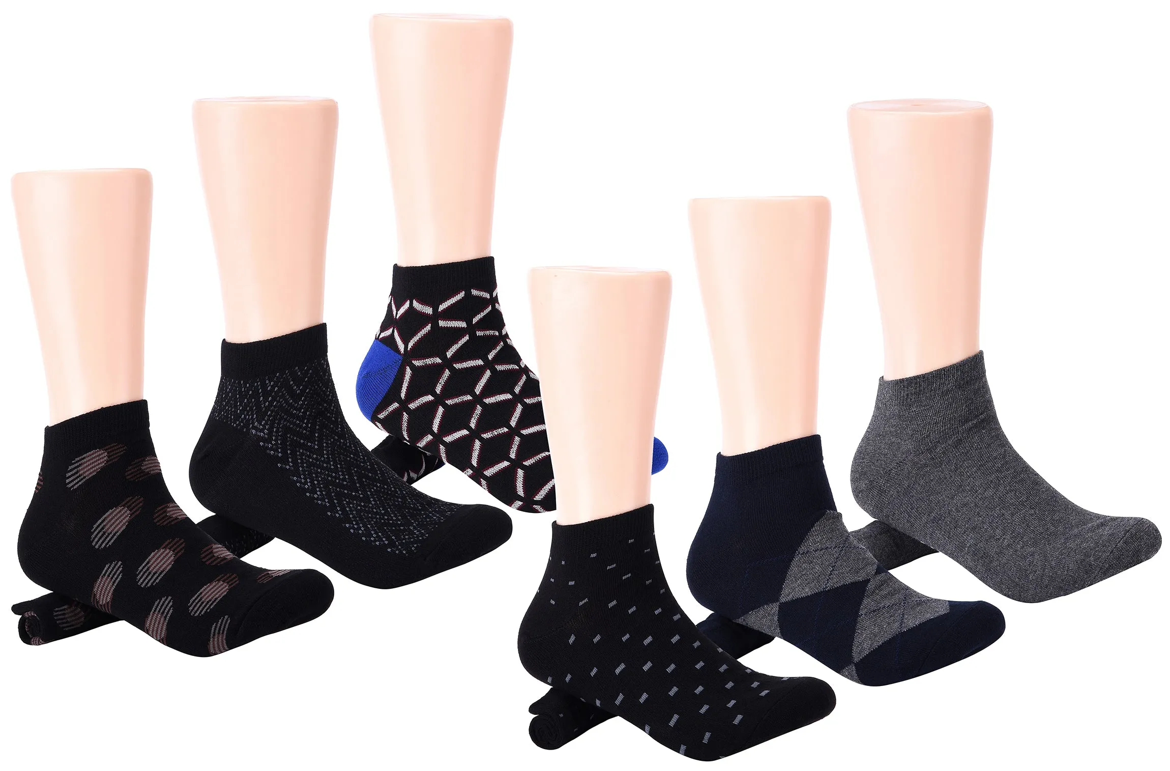 Casual Colored Dress Ankle Socks 6 Pack