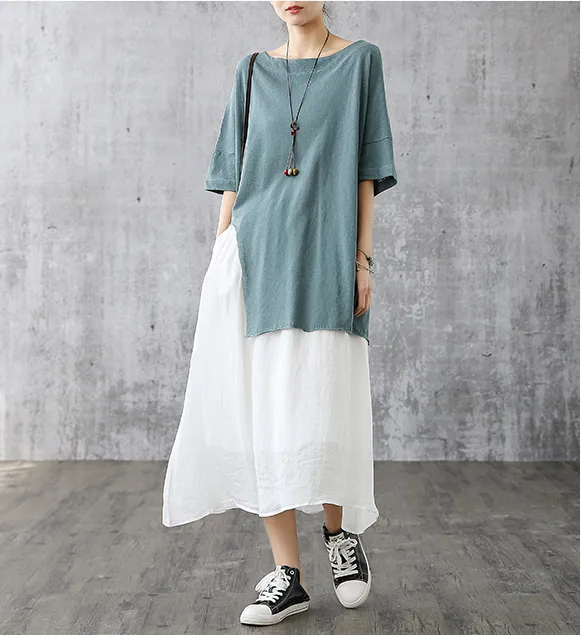 Casual Cotton linen loose fitting Women's Skirts  05102