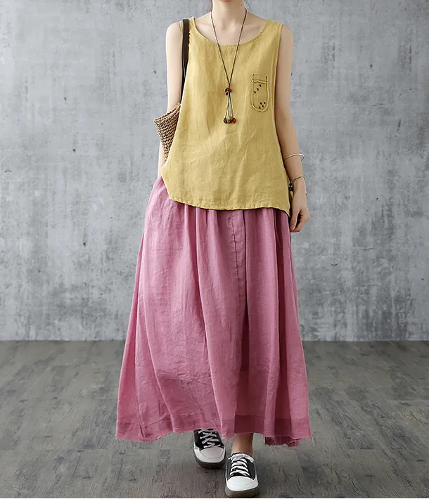 Casual Cotton linen loose fitting Women's Skirts  DZA2005103