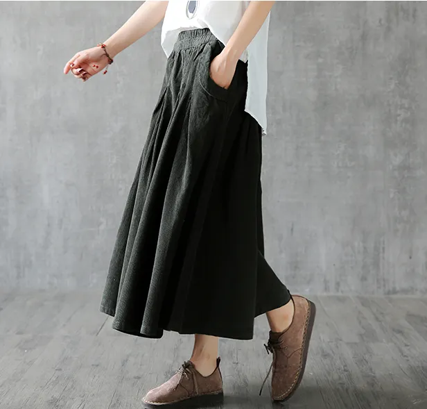 Casual Cotton linen loose fitting Women's Skirts  DZA2005262