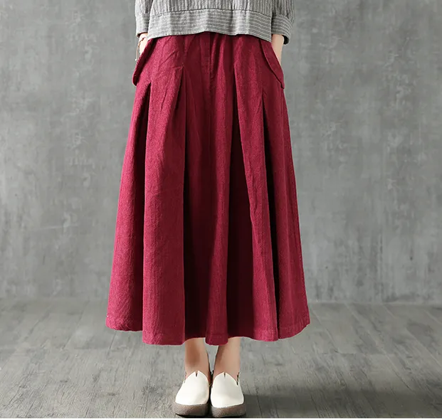 Casual Cotton linen loose fitting Women's Skirts  DZA2005262