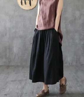 Casual Cotton Linen  loose fitting Women's Skirts  DZA200622