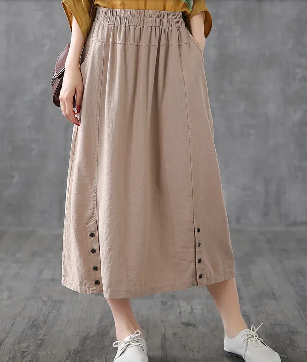 Casual Cotton Linen  loose fitting Women's Skirts  DZA200624