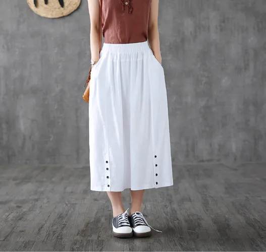 Casual Cotton Linen  loose fitting Women's Skirts  DZA200624