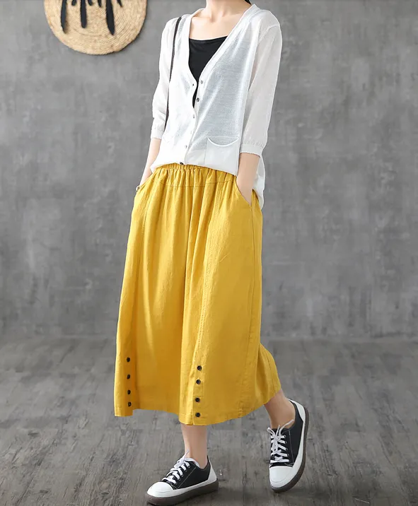 Casual Cotton Linen  loose fitting Women's Skirts  DZA200624