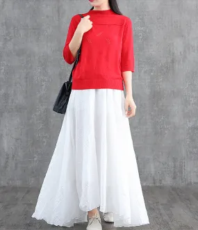 Casual Cotton linen loose fitting Women's Skirts DZA2007122