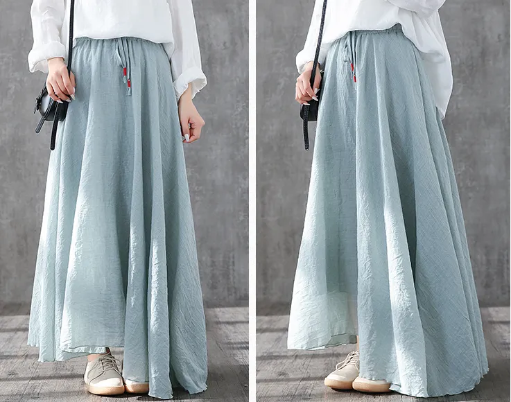 Casual Cotton linen loose fitting Women's Skirts DZA2007122