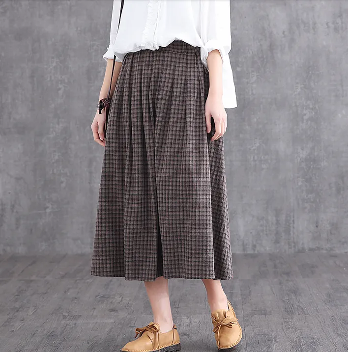 Casual Cotton Linen loose fitting Women's Skirts DZA2007128