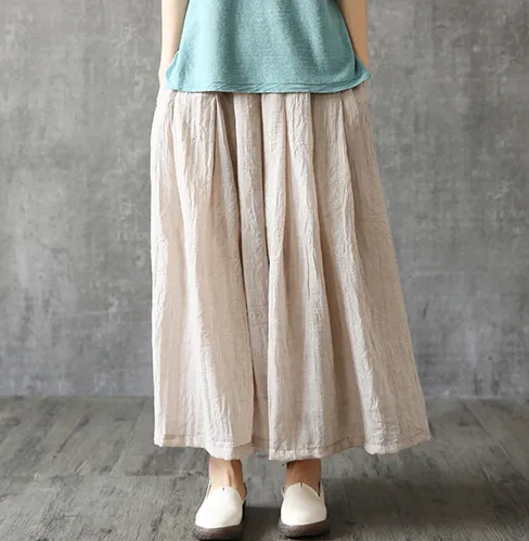 Casual linen loose fitting Women's Skirts  DZA2005261