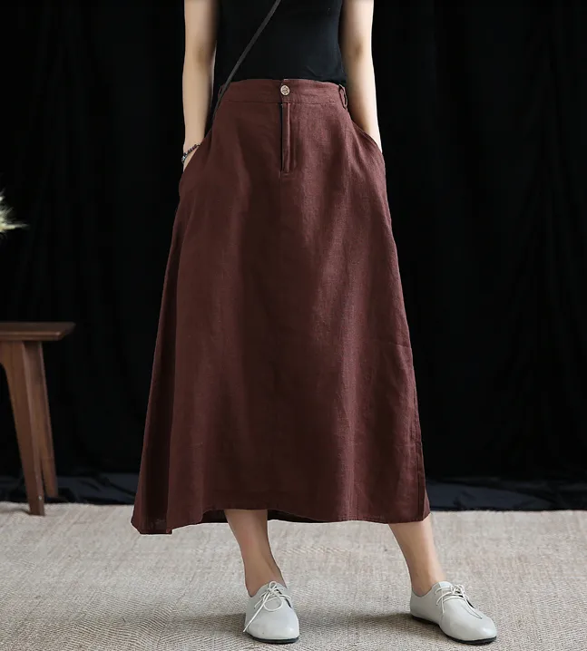 Casual Linen  loose fitting Women's Skirts  DZA200623