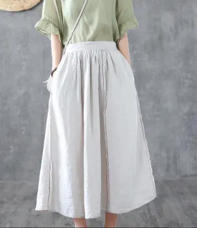 Casual Linen  loose fitting Women's Skirts  DZA200633