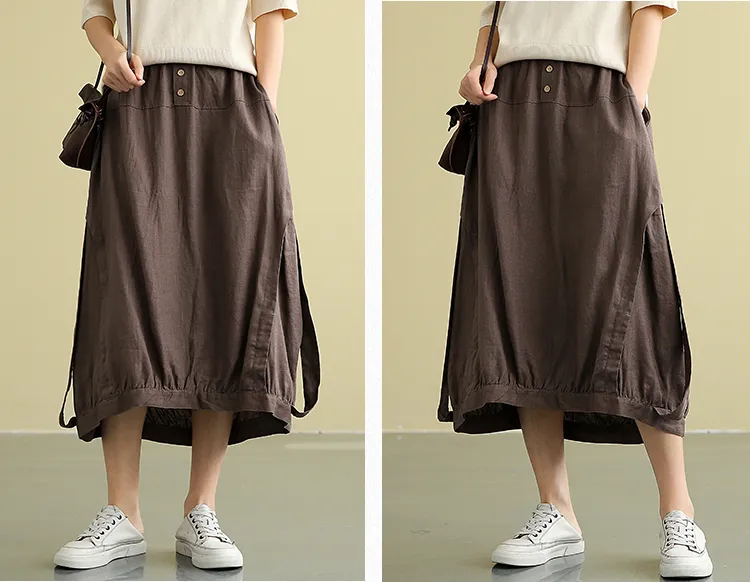 Casual Linen loose fitting Women's Skirts DZA2007192