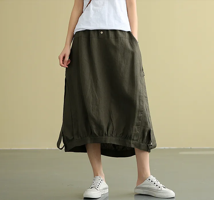 Casual Linen loose fitting Women's Skirts DZA2007192