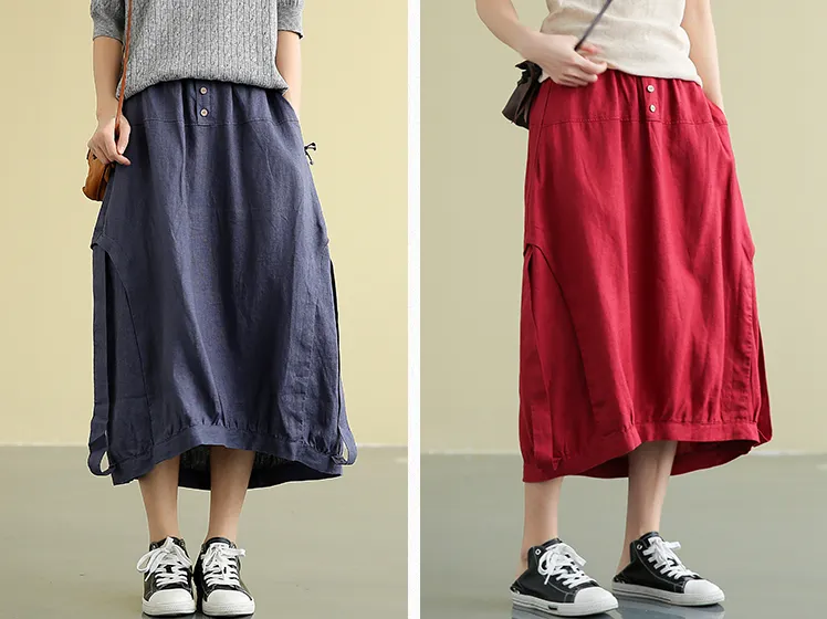 Casual Linen loose fitting Women's Skirts DZA2007192