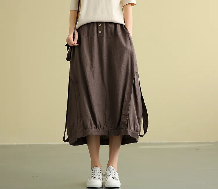 Casual Linen loose fitting Women's Skirts DZA2007192