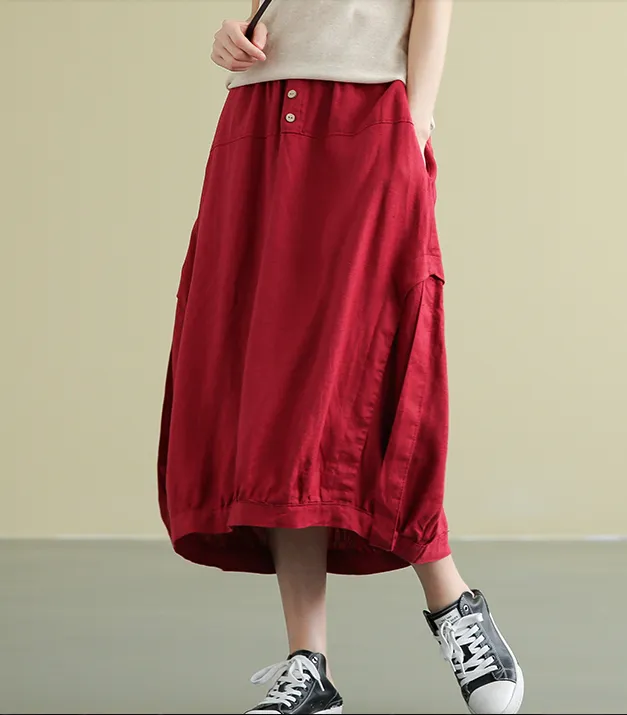 Casual Linen loose fitting Women's Skirts DZA2007192